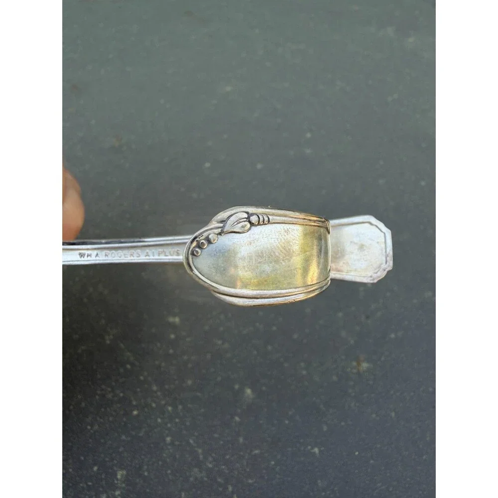 Vintage Silverplate Flatware Art Candle Holder Handmade Mid-Century Style